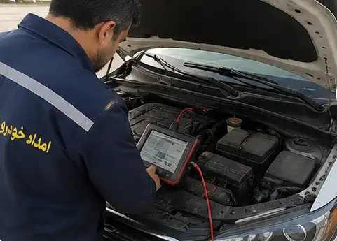 قبل از امداد: تعمیر اساسی برق و استارت در محل در  هشترود